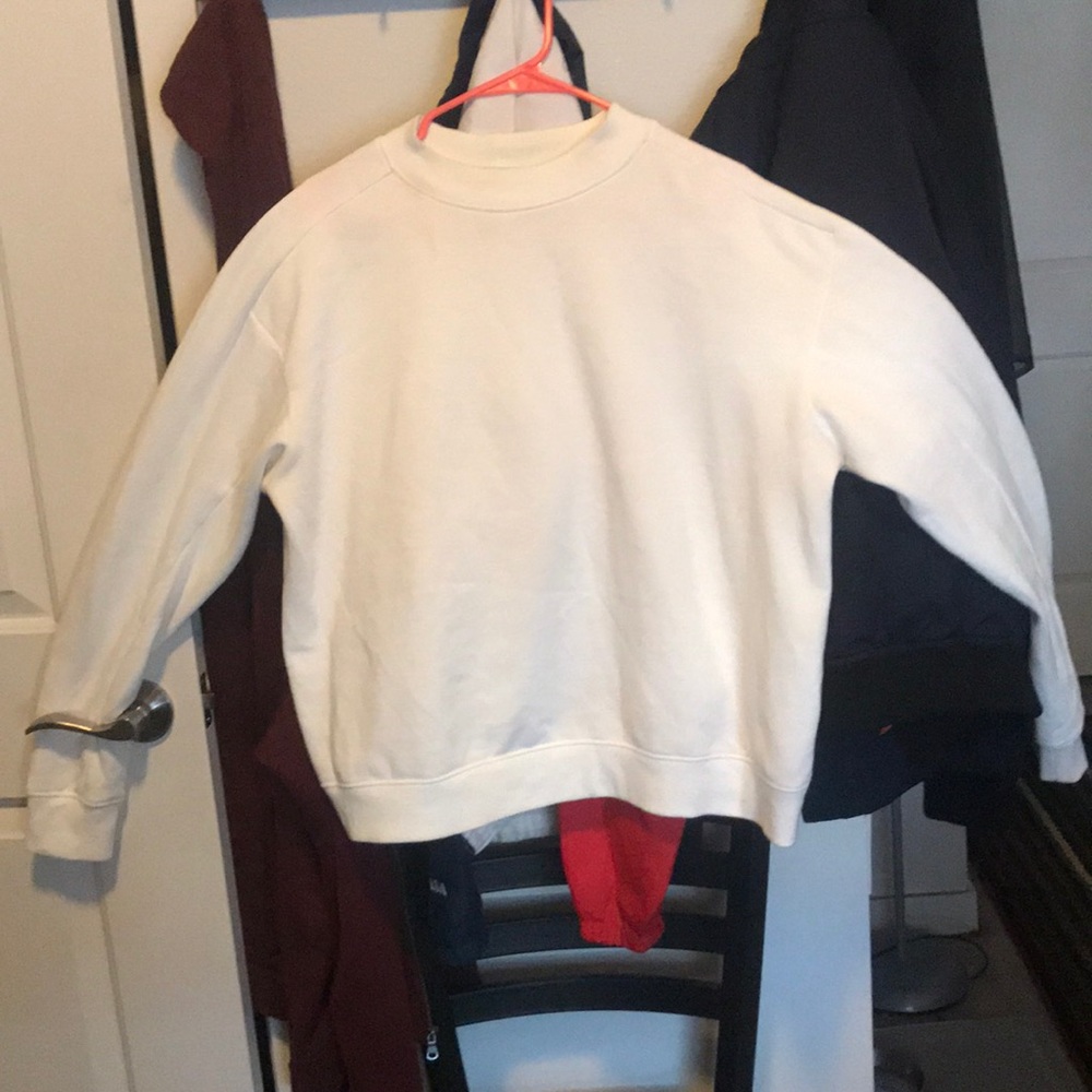 Forever 21- white thin sweatshirt with no hood!